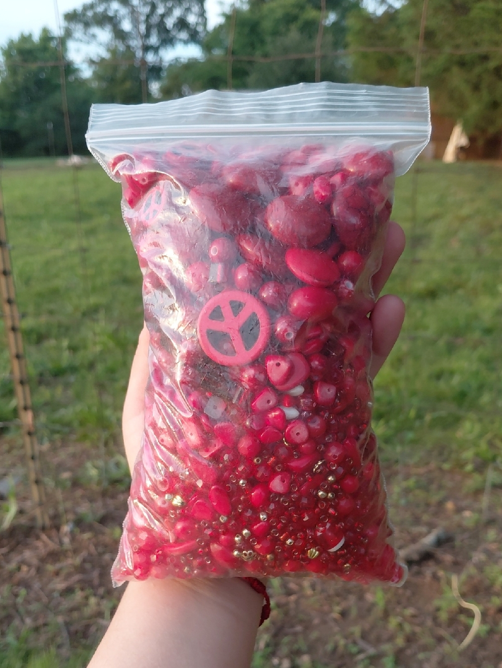 1 lb Red Mixed Beads